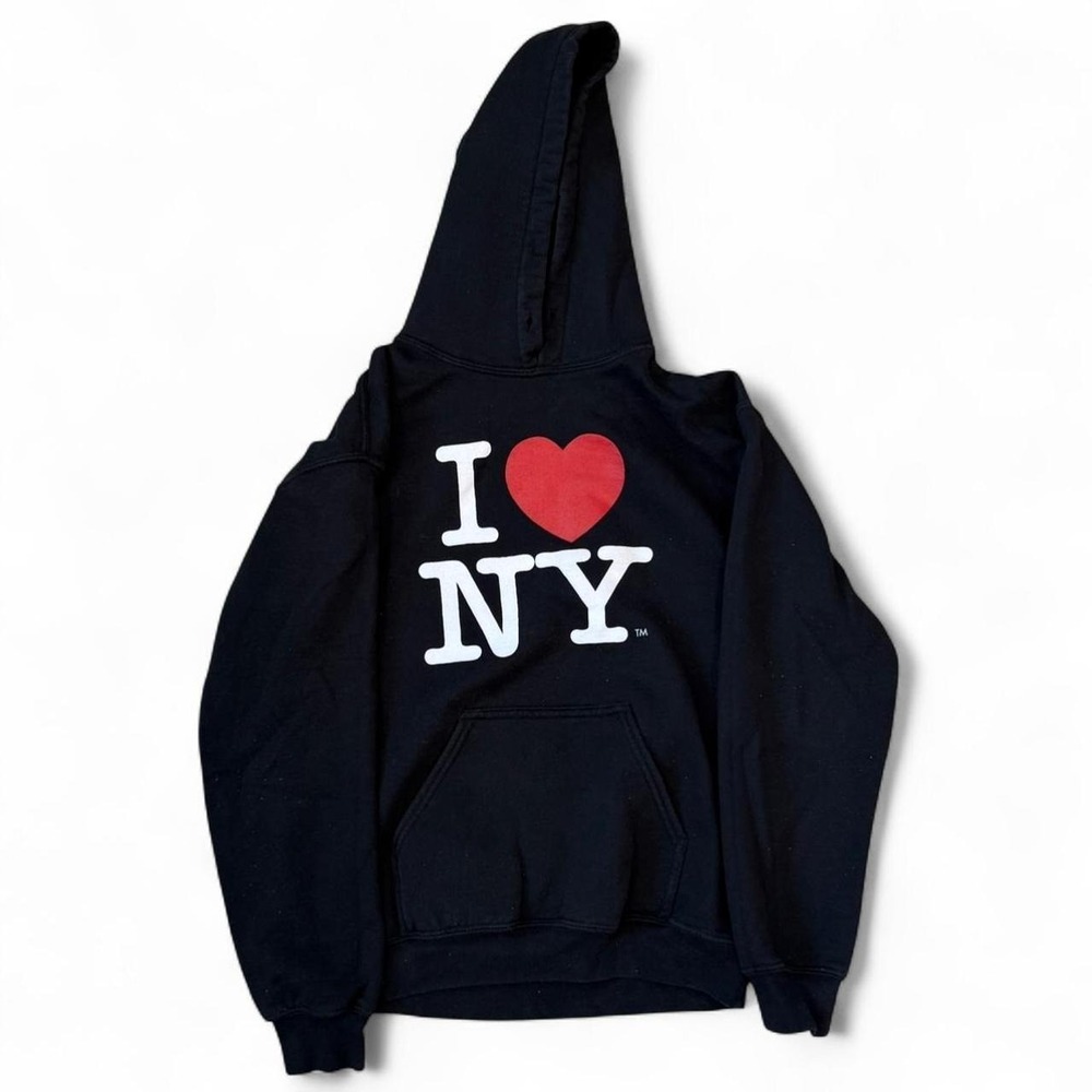 I Love New York Black Pullover Hoodie Adult Size Small City Sweatshirt